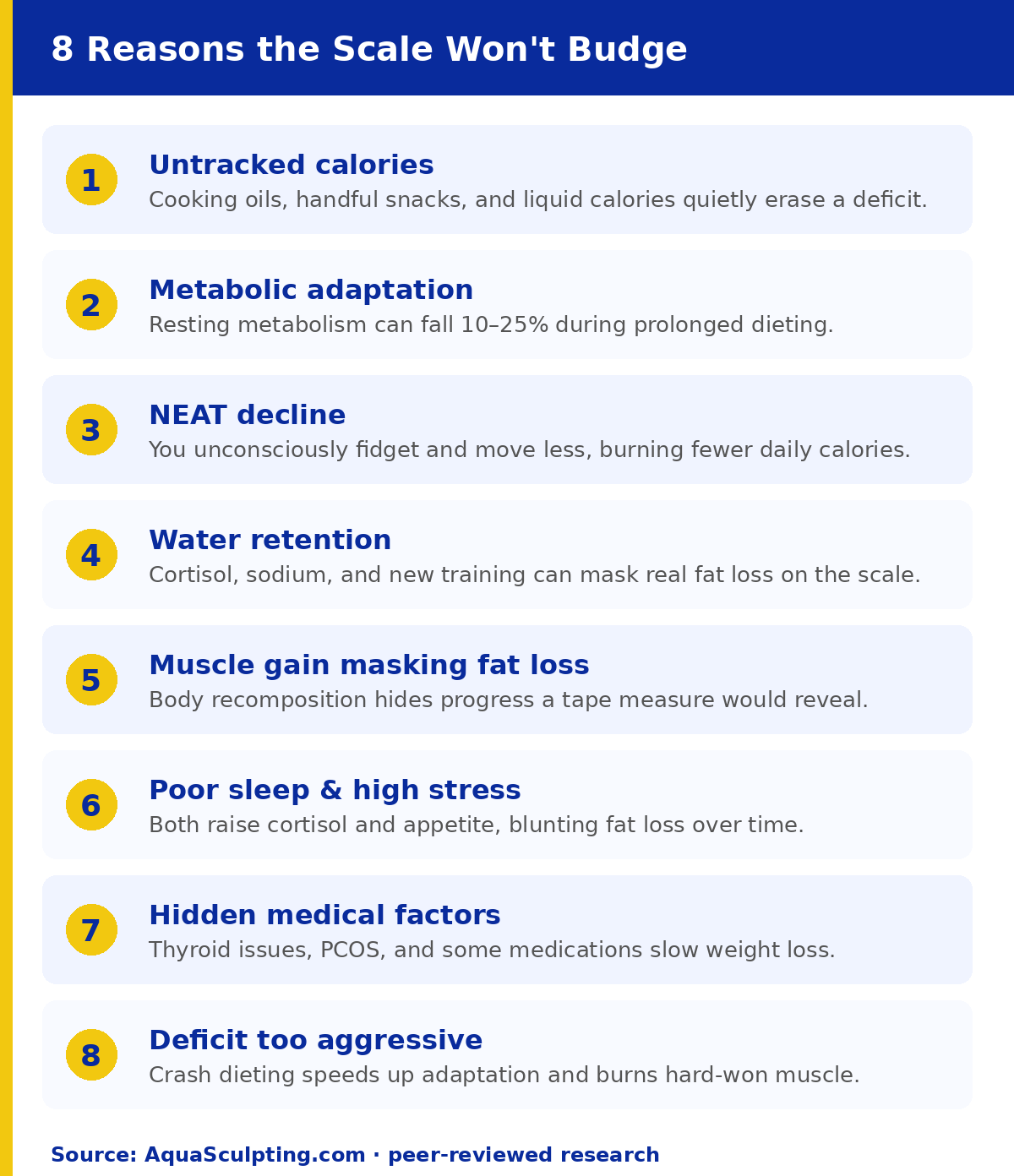 Infographic: 8 reasons the scale won't budge in a calorie deficit